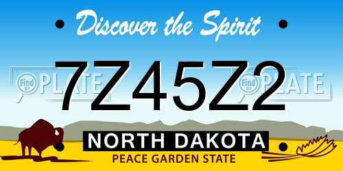7Z45Z2 North Dakota License Plate