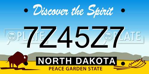 7Z45Z7 North Dakota License Plate