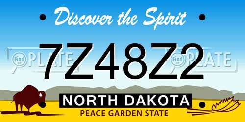 7Z48Z2 North Dakota License Plate