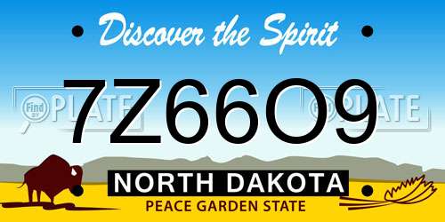 7Z66O9 North Dakota License Plate