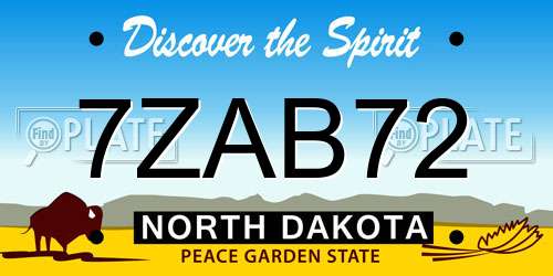 7ZAB72 North Dakota License Plate