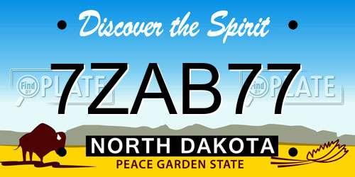 7ZAB77 North Dakota License Plate