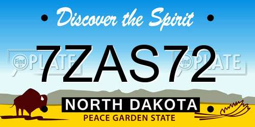 7ZAS72 North Dakota License Plate