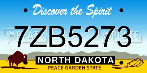 7ZB5273 North Dakota License Plate