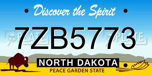 7ZB5773 North Dakota License Plate