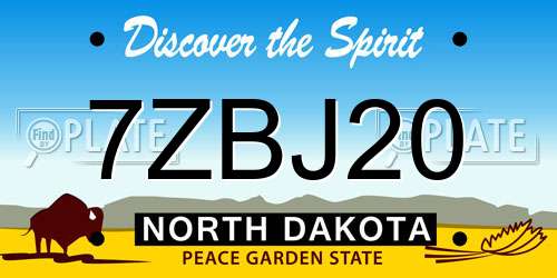 7ZBJ20 North Dakota License Plate