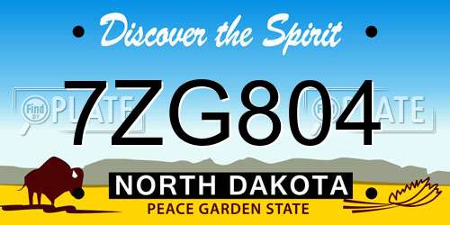 7ZG804 North Dakota License Plate