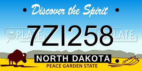 7ZI258 North Dakota License Plate