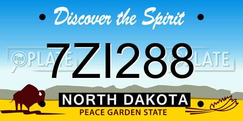 7ZI288 North Dakota License Plate