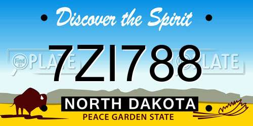 7ZI788 North Dakota License Plate