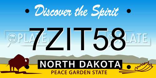 7ZIT58 North Dakota License Plate