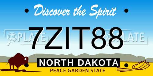 7ZIT88 North Dakota License Plate