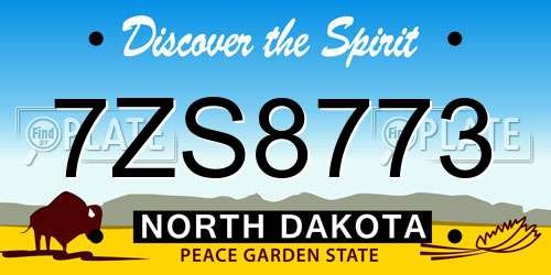 7ZS8773 North Dakota License Plate
