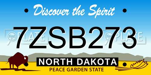 7ZSB273 North Dakota License Plate