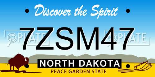 7ZSM47 North Dakota License Plate