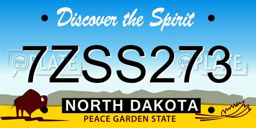 7ZSS273 North Dakota License Plate