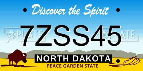 7ZSS45 North Dakota License Plate