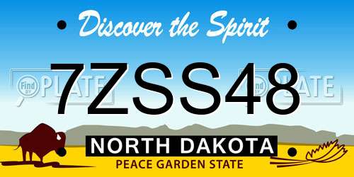 7ZSS48 North Dakota License Plate