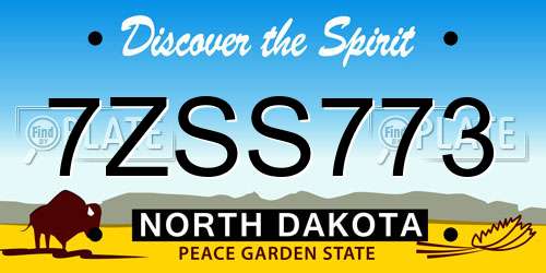 7ZSS773 North Dakota License Plate