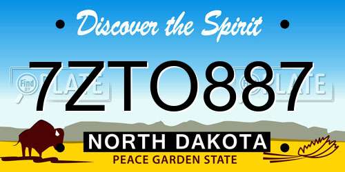 7ZTO887 North Dakota License Plate
