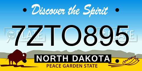 7ZTO895 North Dakota License Plate