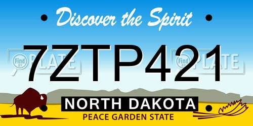 7ZTP421 North Dakota License Plate