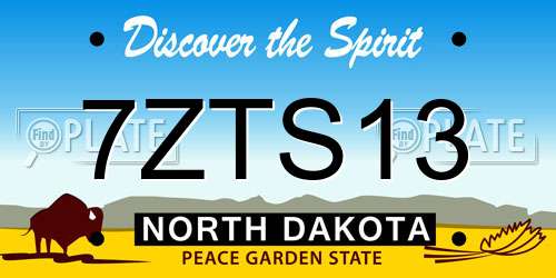 7ZTS13 North Dakota License Plate