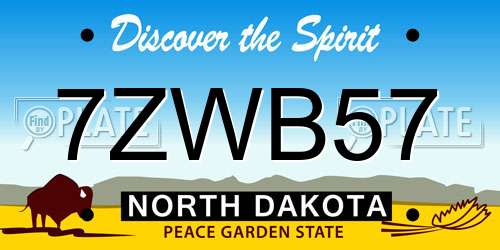 7ZWB57 North Dakota License Plate
