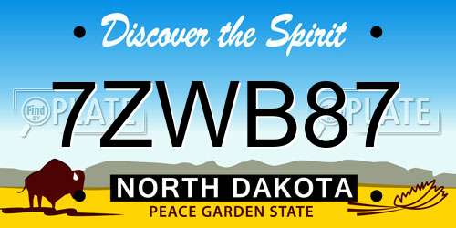 7ZWB87 North Dakota License Plate