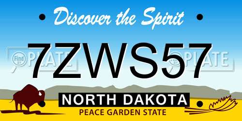 7ZWS57 North Dakota License Plate
