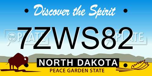 7ZWS82 North Dakota License Plate
