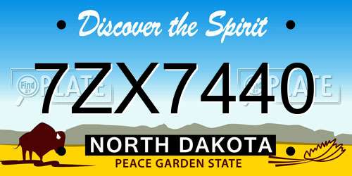 7ZX7440 North Dakota License Plate