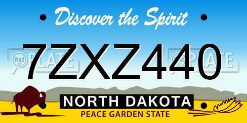 7ZXZ440 North Dakota License Plate