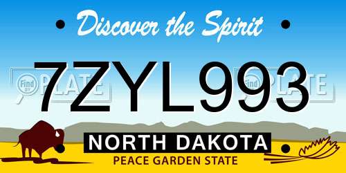 7ZYL993 North Dakota License Plate