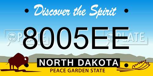 8005EE North Dakota License Plate