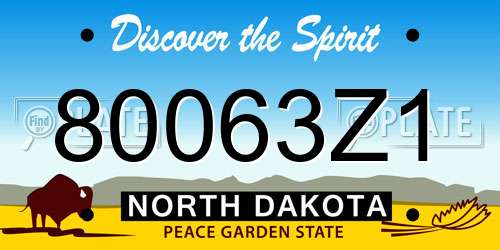 80063Z1 North Dakota License Plate
