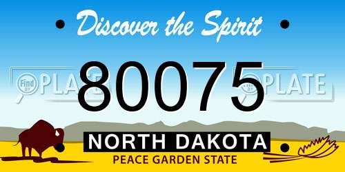 80075 North Dakota License Plate