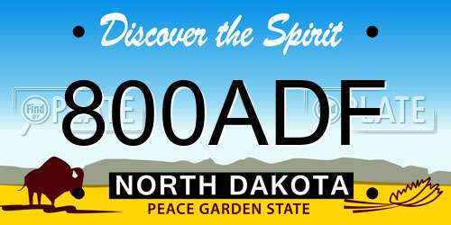 800ADF North Dakota License Plate