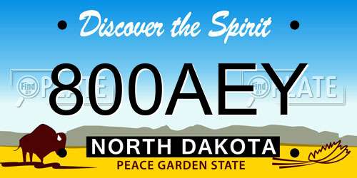 800AEY North Dakota License Plate