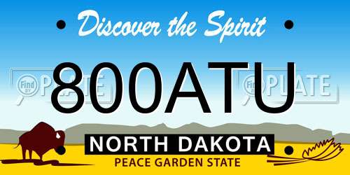 800ATU North Dakota License Plate
