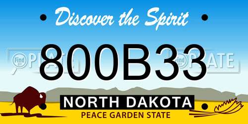 800B33 North Dakota License Plate