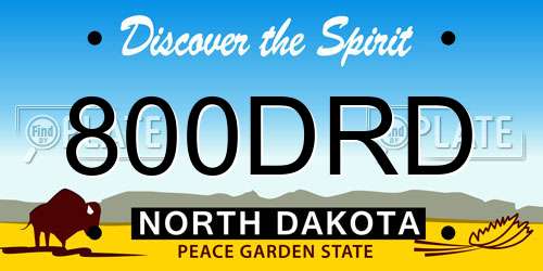800DRD North Dakota License Plate