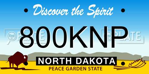 800KNP North Dakota License Plate