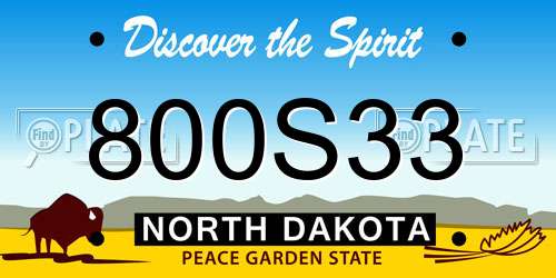 800S33 North Dakota License Plate