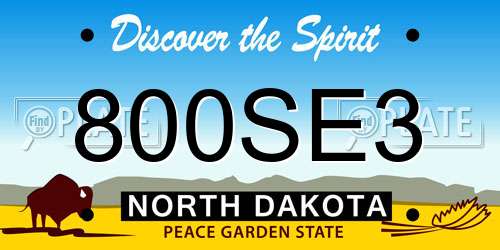 800SE3 North Dakota License Plate