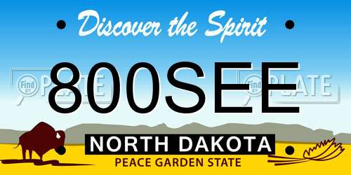 800SEE North Dakota License Plate