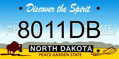 8011DB North Dakota License Plate
