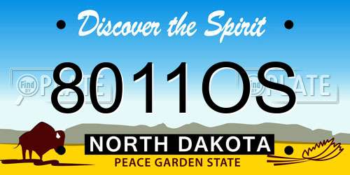 8011OS North Dakota License Plate