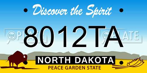 8012TA North Dakota License Plate