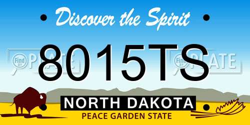 8015TS North Dakota License Plate